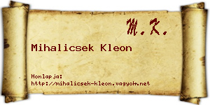 Mihalicsek Kleon névjegykártya